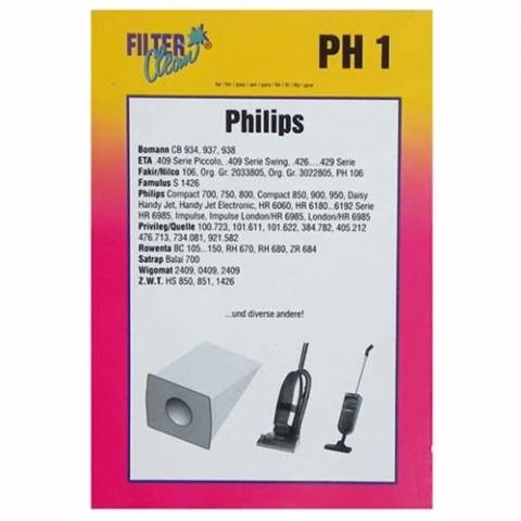 Philips Daisy/Compact/HandyJet/Impulse/London.../PH1 papír porzsák VCB 0101