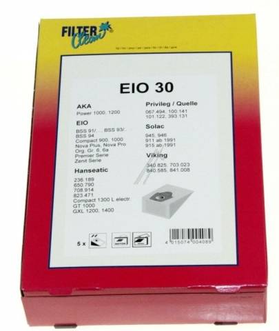 EIO Alpenfeeling 1000/Beech 2201900/BSS1/BSS2000/Leverno/NovaPlus/NovaPro/EIO30 papír porzsák VCB 0389