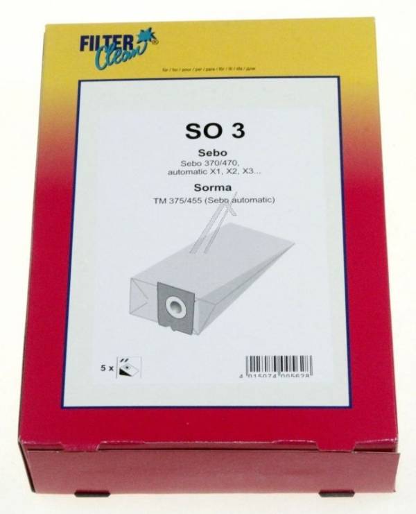 Sebo Airbelt C1/C2/C3/Automatic X1/X2/X3.../SO3 papír porzsák VCB 0217