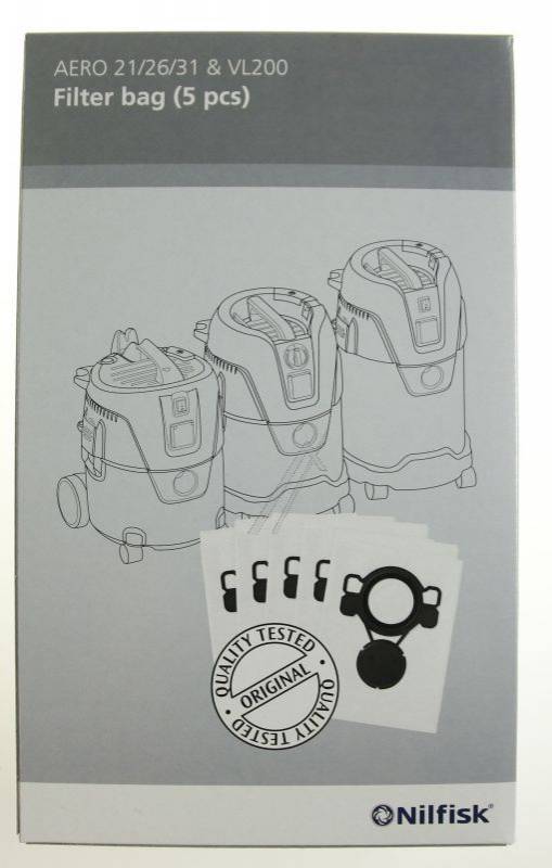 Nilfisk AERO 20/AERO 21/AERO 25/Buddy 15/Buddy 18.../107419590 gyári szintetikus porzsák VCB 0358